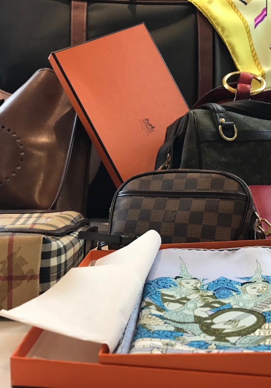 Handbags and  luxury leather items, Hermes scarves : The amazing collection of Mrs. D