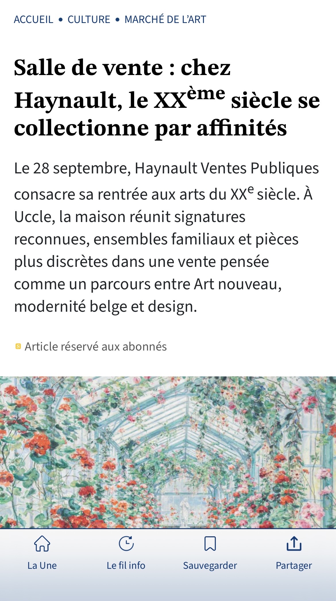 Salle de vente : chez Haynault, le XX&egrave;me si&egrave;cle se collectionne par affinit&eacute;s - Monday, September 21st 2026